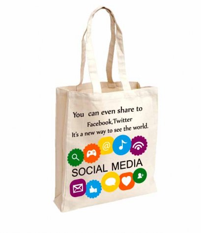 กระเป๋าผ้าดิบ Social media bag